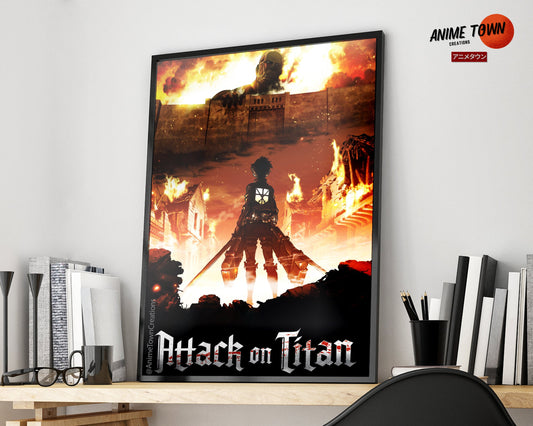 Anime Town Creations Poster Attack on Titan Wall 5" x 7" Home Goods - Anime Attack on Titan Poster