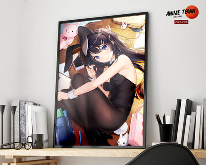 Anime Town Creations Poster Bunny Girl Senpai Mai Sakurajima 11" x 17" Home Goods - Anime Rascal Does Not Dream of Bunny Girl Senpai Poster