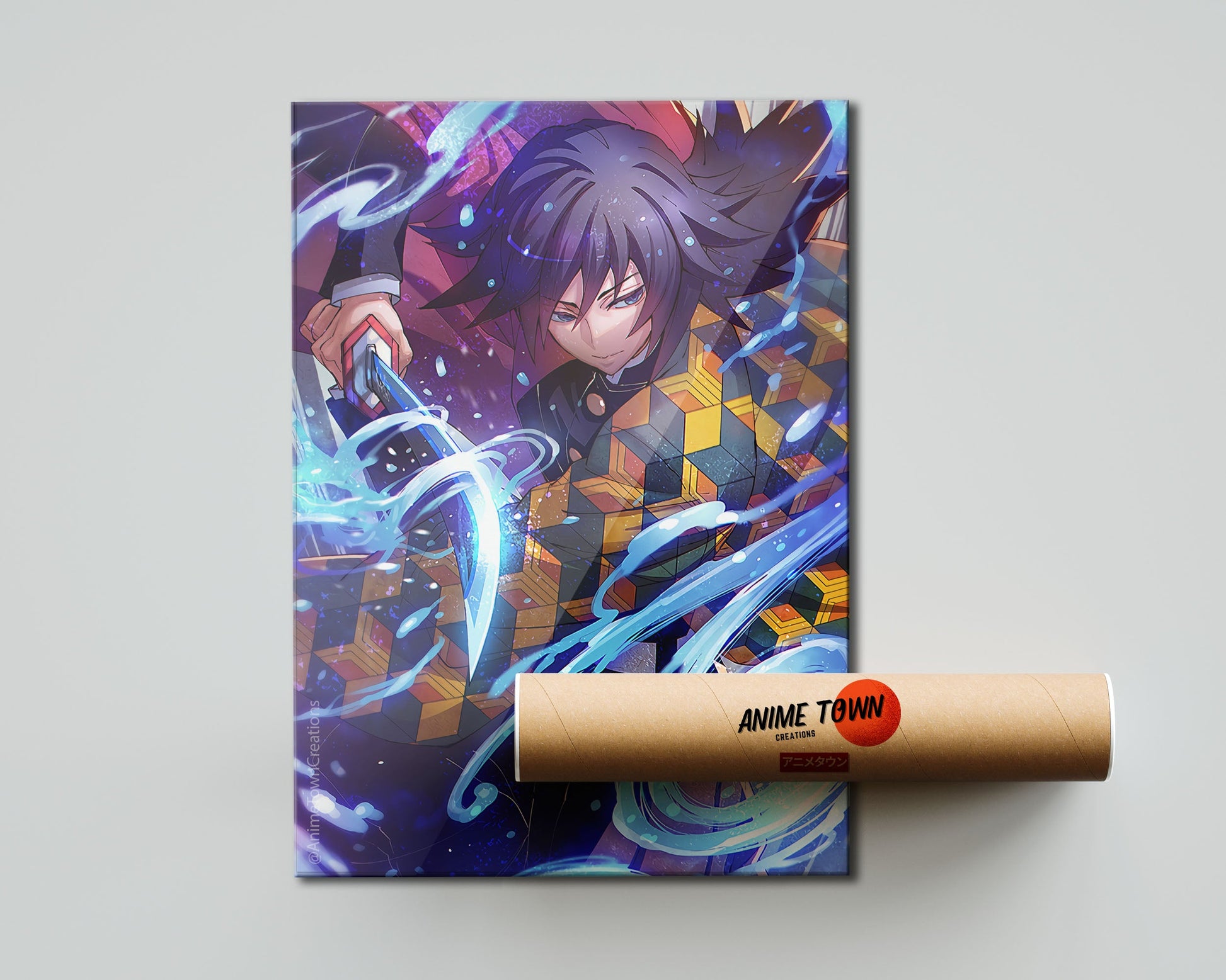 Anime Town Creations Poster Demon Slayer Giyu Tomioka Water Breathing 5" x 7" Home Goods - Anime Demon Slayer Poster