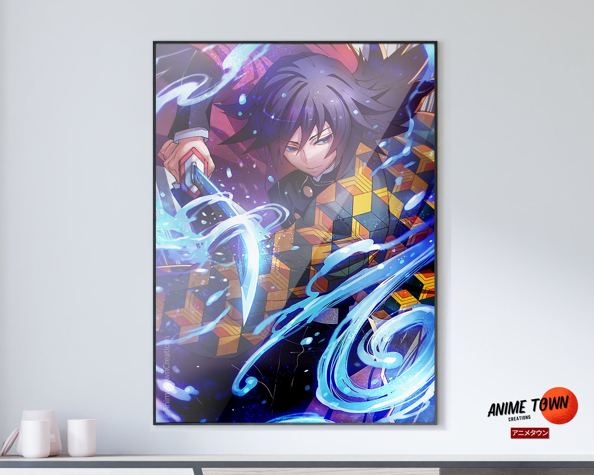 Anime Town Creations Poster Demon Slayer Giyu Tomioka Water Breathing 5" x 7" Home Goods - Anime Demon Slayer Poster