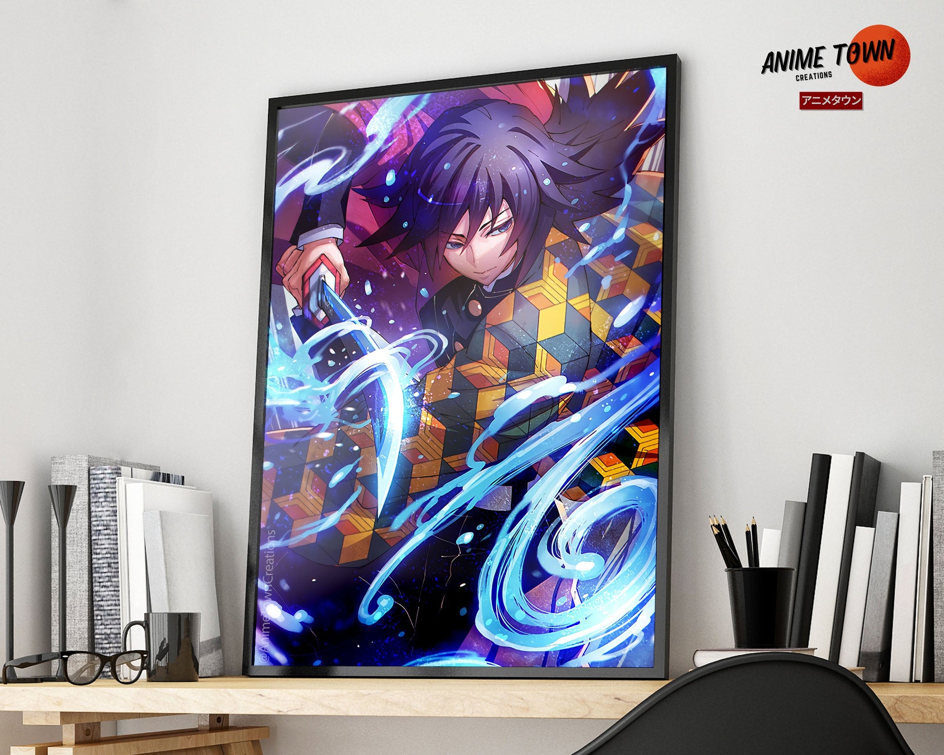 Anime Town Creations Poster Demon Slayer Giyu Tomioka Water Breathing 11" x 17" Home Goods - Anime Demon Slayer Poster