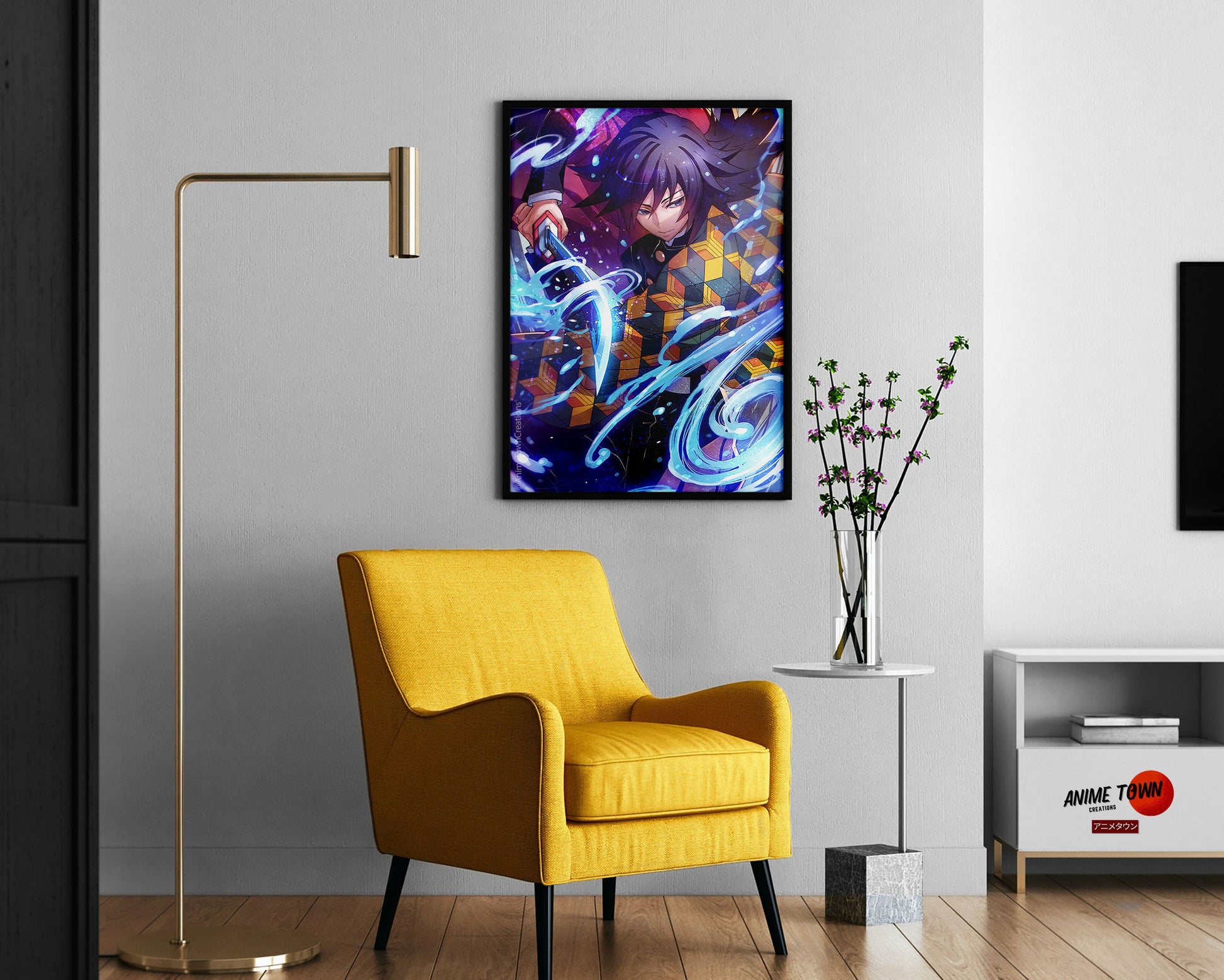 Anime Town Creations Poster Demon Slayer Giyu Tomioka Water Breathing 11" x 17" Home Goods - Anime Demon Slayer Poster
