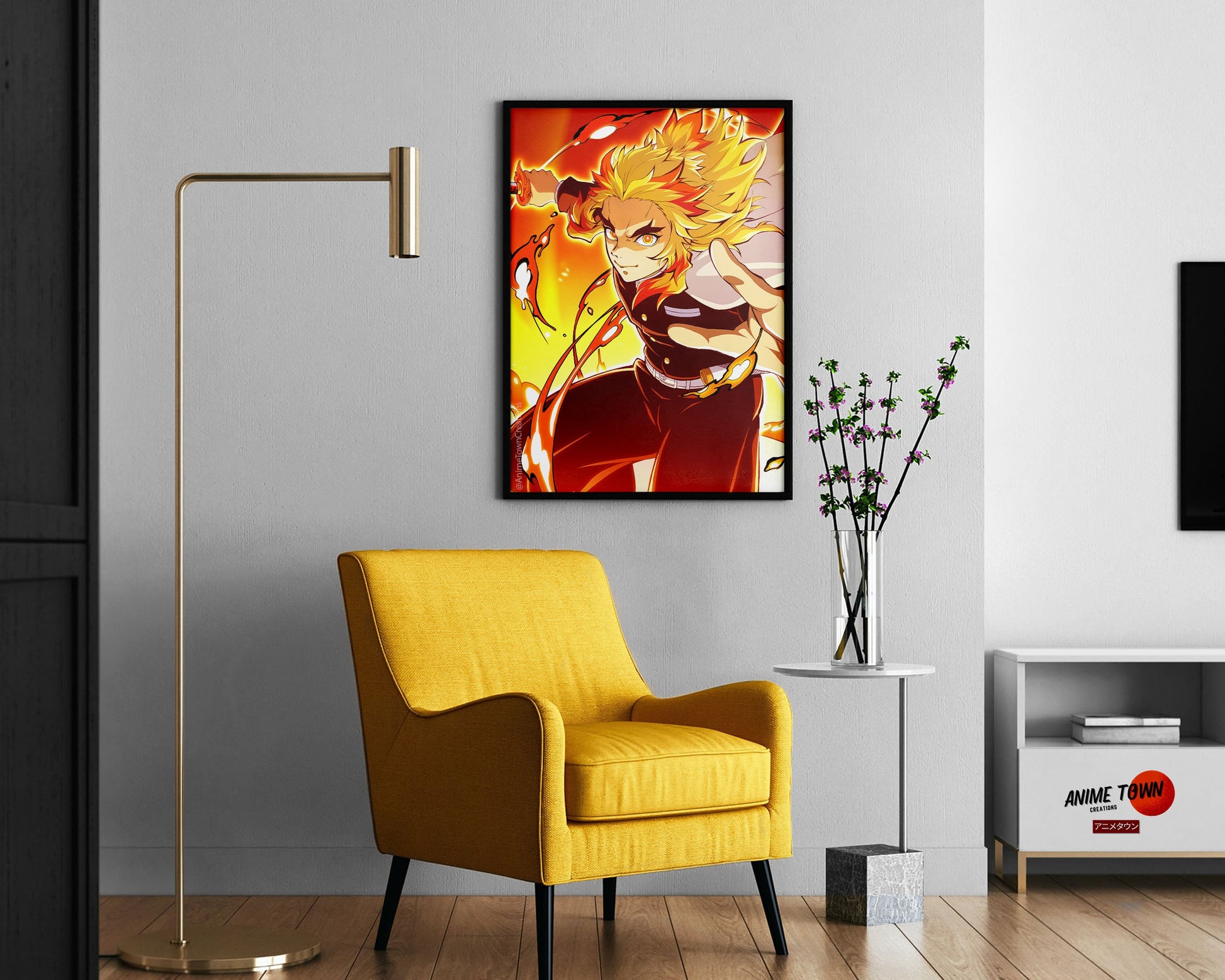 Anime Town Creations Poster Demon Slayer Rengoku Kyojuro 11" x 17" Home Goods - Anime Demon Slayer Poster