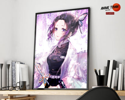 Anime Town Creations Poster Demon Slayer Shinobu Kocho Insect Breathing 5" x 7" Home Goods - Anime Demon Slayer Poster