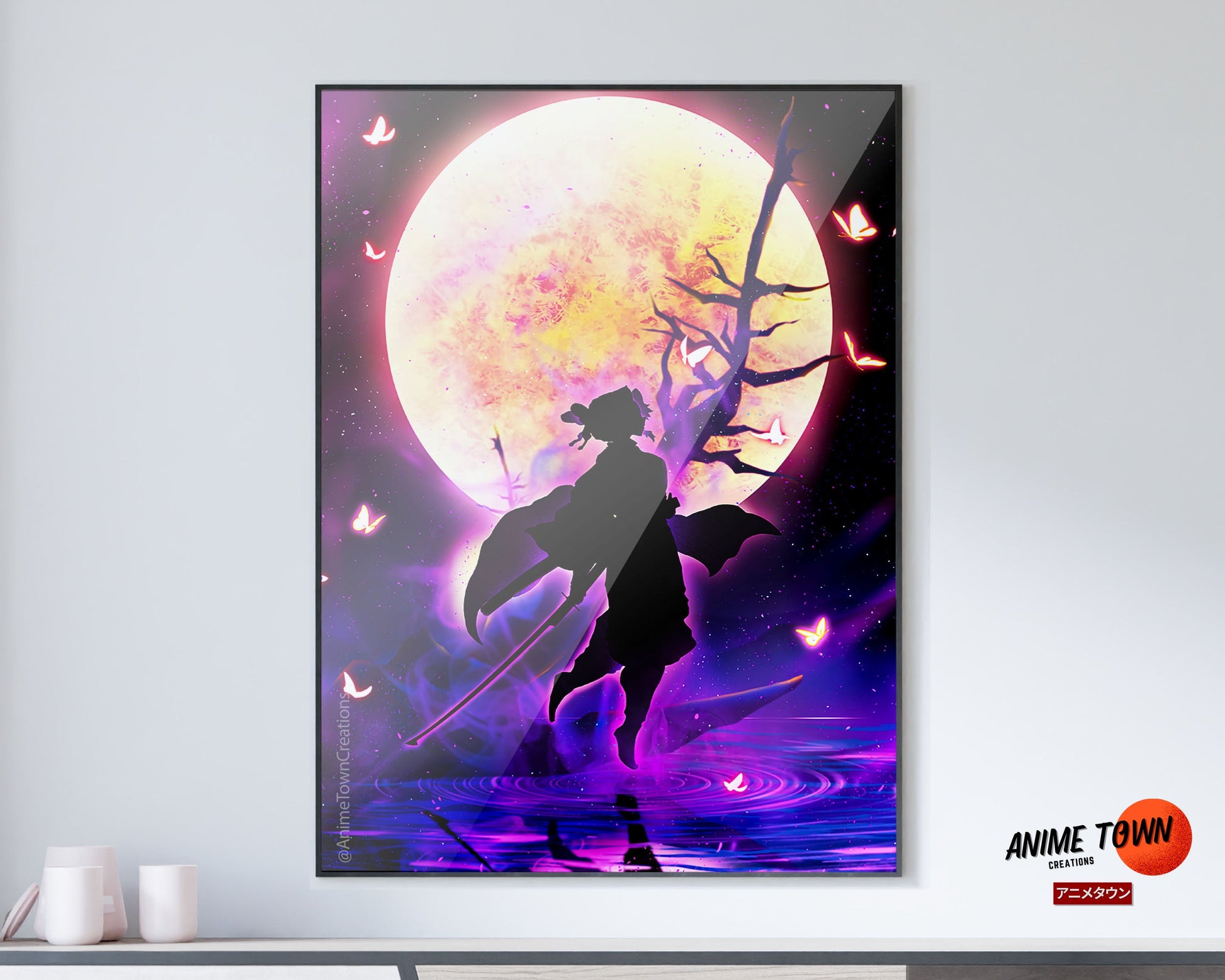 Anime Town Creations Poster Demon Slayer Shionbu Kocho Moonlight 5" x 7" Home Goods - Anime Demon Slayer Poster