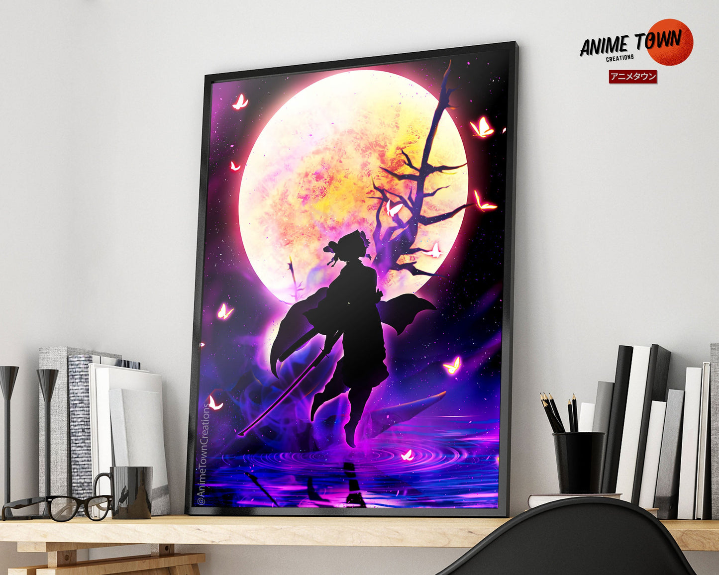 Anime Town Creations Poster Demon Slayer Shionbu Kocho Moonlight 11" x 17" Home Goods - Anime Demon Slayer Poster