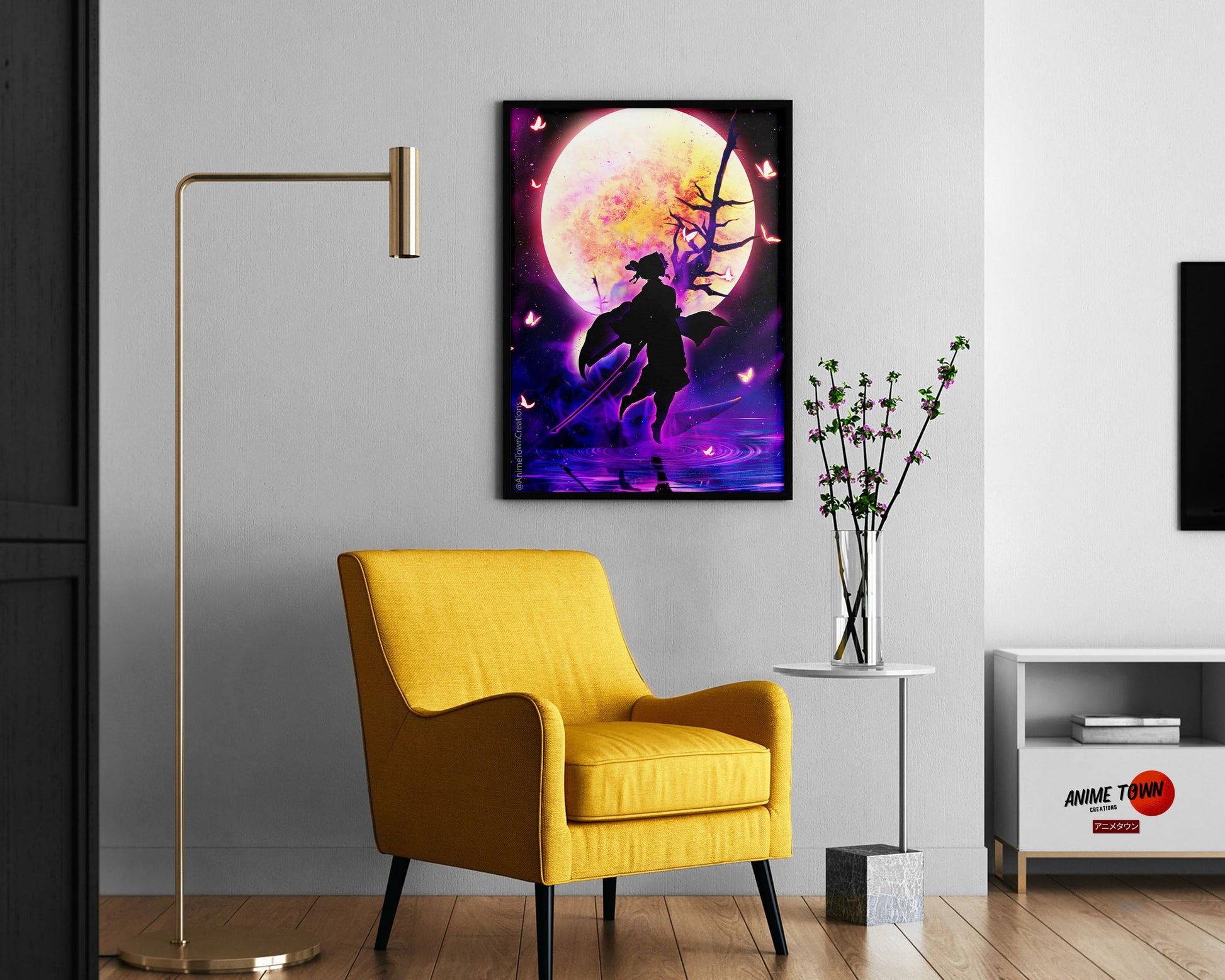 Anime Town Creations Poster Demon Slayer Shionbu Kocho Moonlight 11" x 17" Home Goods - Anime Demon Slayer Poster