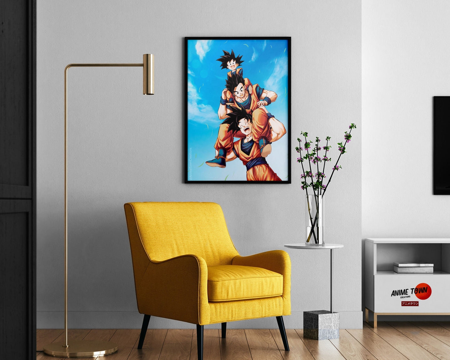Anime Town Creations Poster Dragon Ball Goku, Gohan and Goten 11" x 17" Home Goods - Anime Dragon Ball Poster