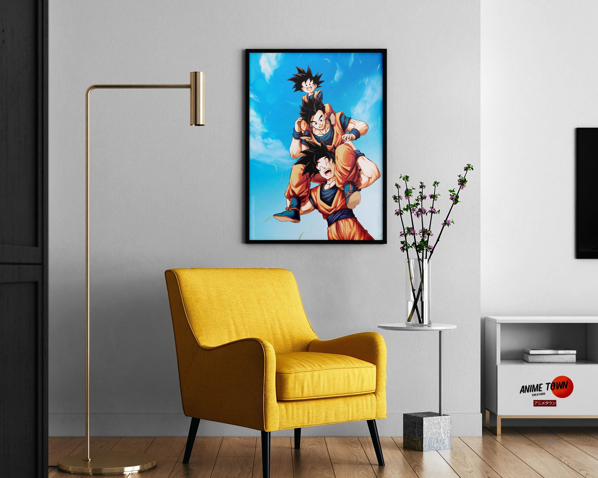 Anime Town Creations Poster Dragon Ball Goku, Gohan and Goten 11" x 17" Home Goods - Anime Dragon Ball Poster