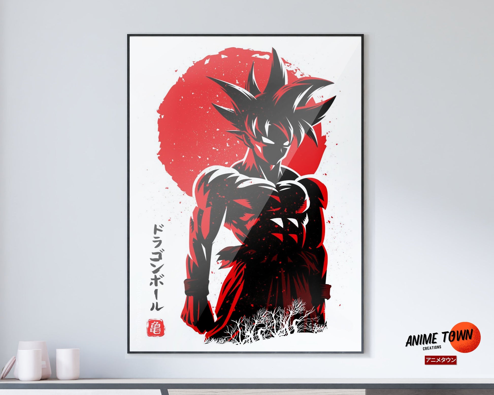 Anime Town Creations Poster Dragon Ball Goku Minimalist Red 5" x 7" Home Goods - Anime Dragon Ball Poster