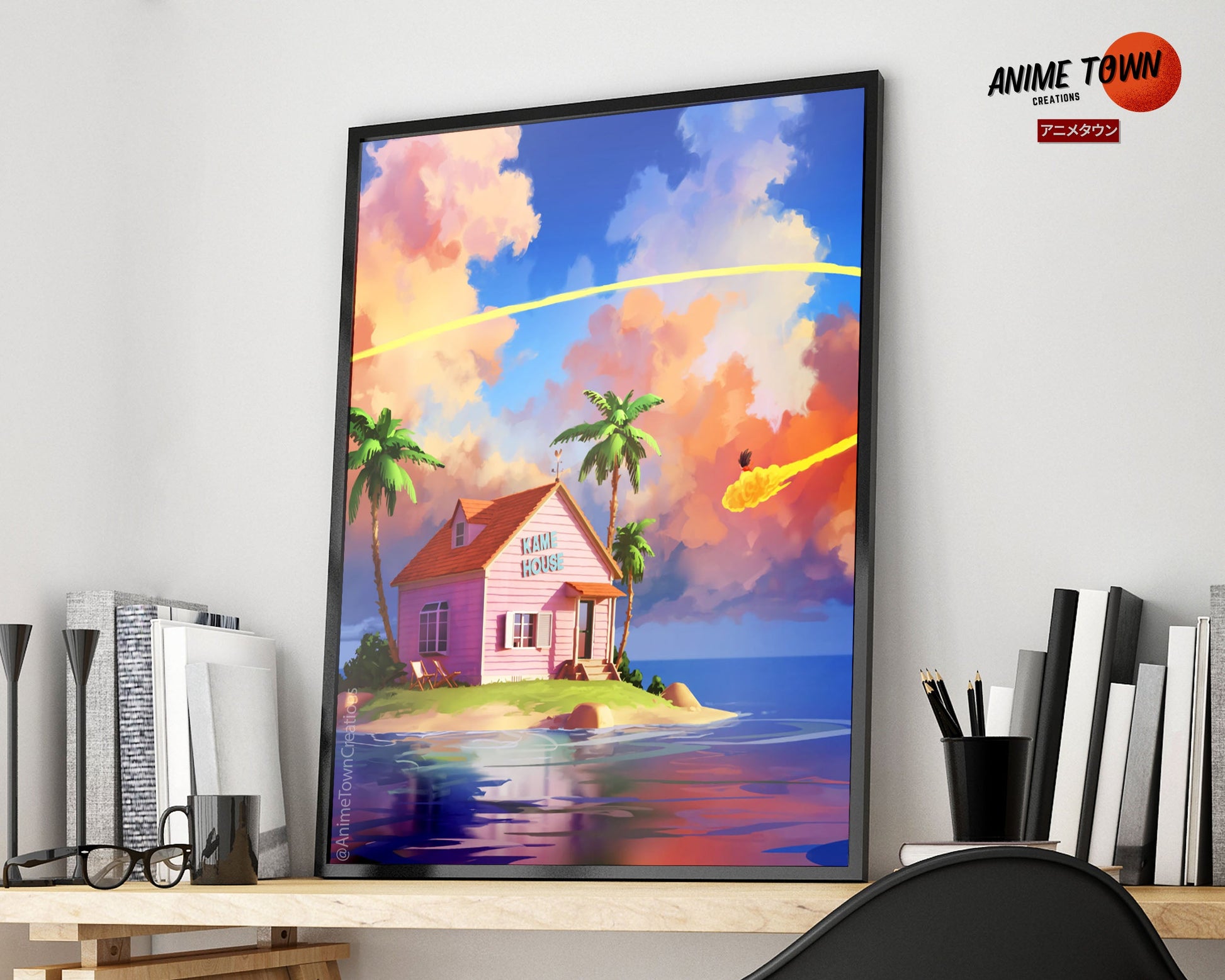 Anime Town Creations Poster Dragon Ball Kame House 11" x 17" Home Goods - Anime Dragon Ball Poster