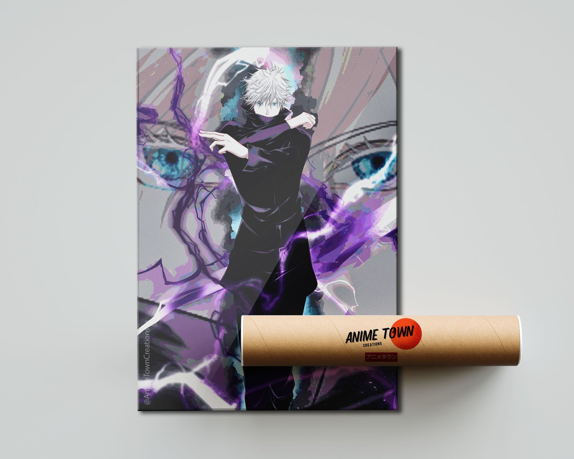 Anime Town Creations Poster Jujutsu Kaisen Satoru Gojo Purple 5" x 7" Home Goods - Anime Jujutsu Kaisen Poster
