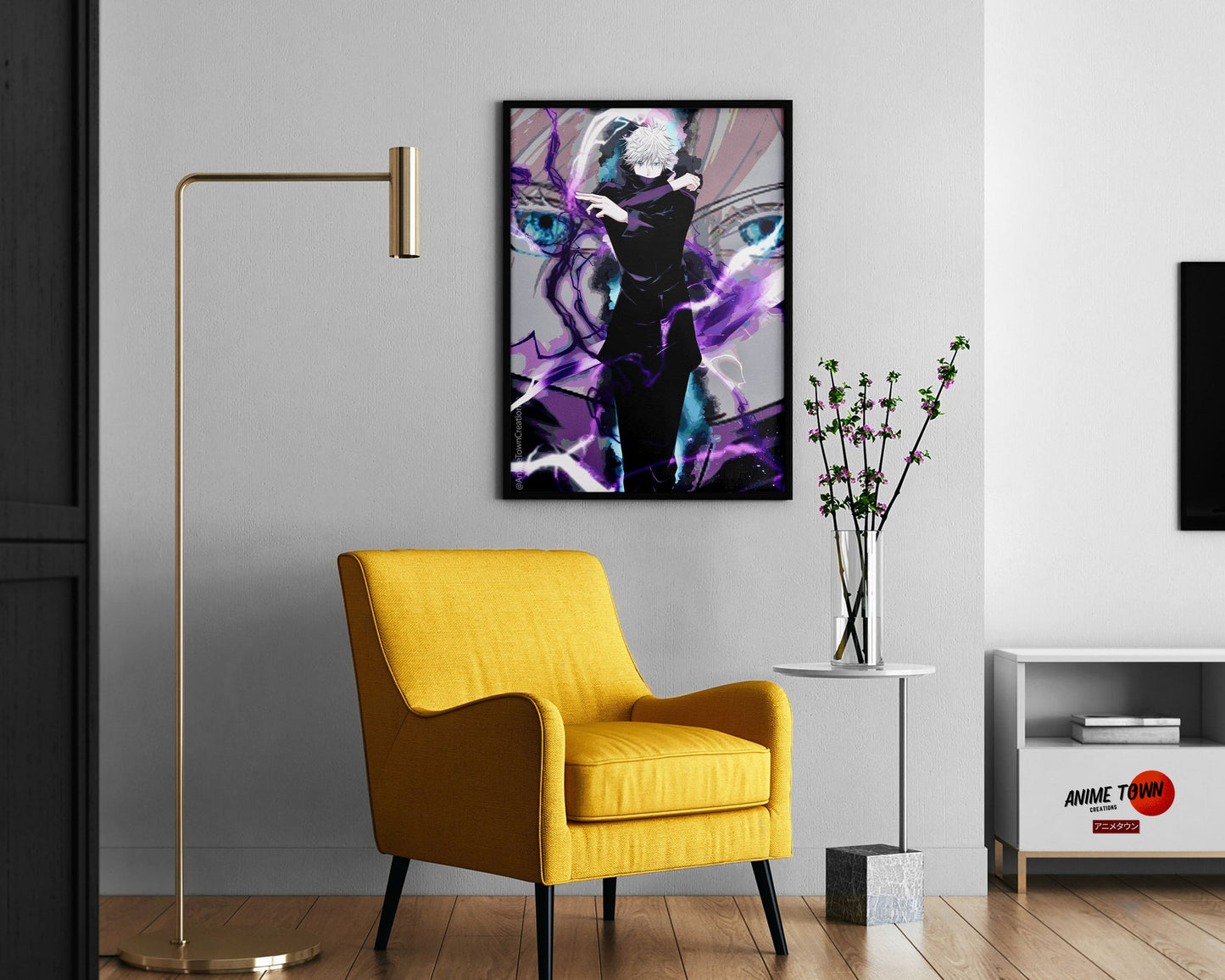 Anime Town Creations Poster Jujutsu Kaisen Satoru Gojo Purple 11" x 17" Home Goods - Anime Jujutsu Kaisen Poster