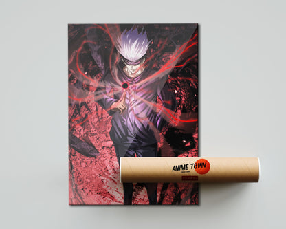 Anime Town Creations Poster Jujutsu Kaisen Satoru Gojo Red 5" x 7" Home Goods - Anime Jujutsu Kaisen Poster