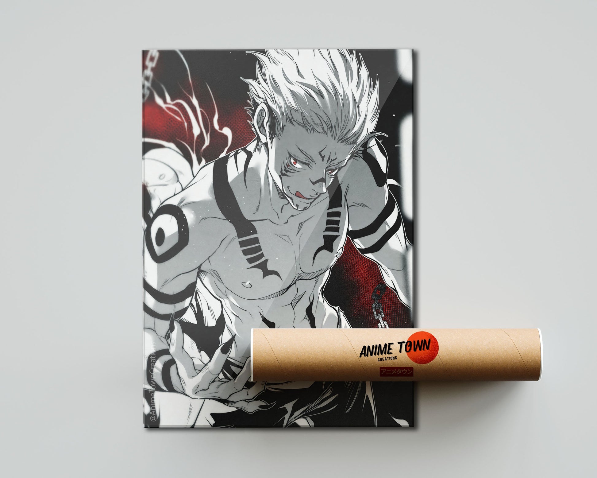 Anime Town Creations Poster Jujutsu Kaisen Sukuna Chains 5" x 7" Home Goods - Anime Jujutsu Kaisen Poster