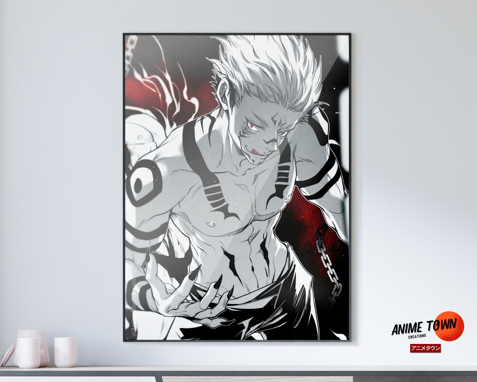 Anime Town Creations Poster Jujutsu Kaisen Sukuna Chains 5" x 7" Home Goods - Anime Jujutsu Kaisen Poster