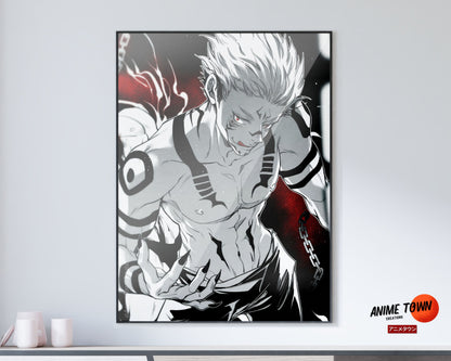 Anime Town Creations Poster Jujutsu Kaisen Sukuna Chains 11" x 17" Home Goods - Anime Jujutsu Kaisen Poster