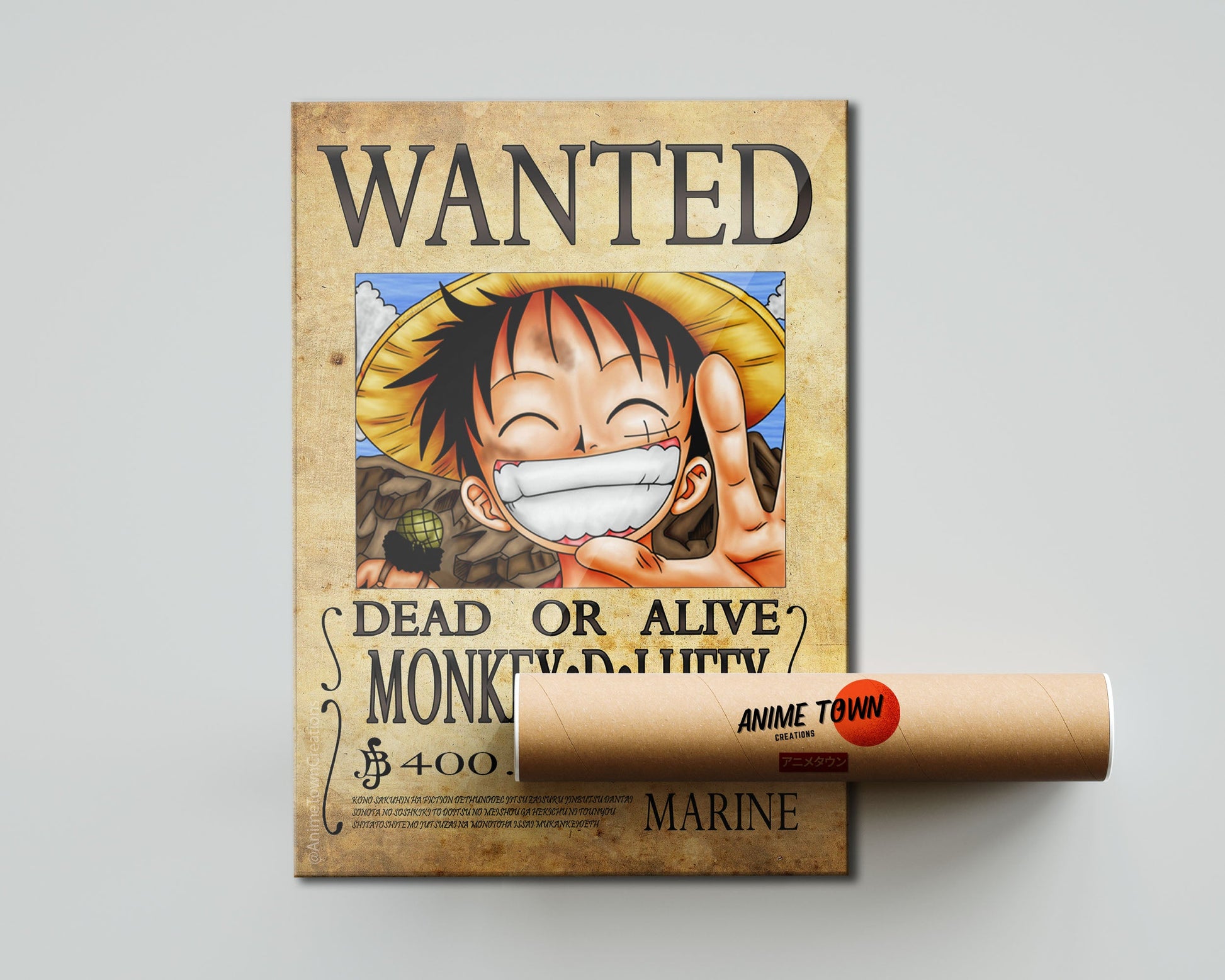 One Piece Wanted Poster - LUFFY Metal Print by Niklas Andersen