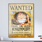 Anime Town Creations Poster One Piece Luffy Wanted Poster 5" x 7" Home Goods - Anime One Piece Poster