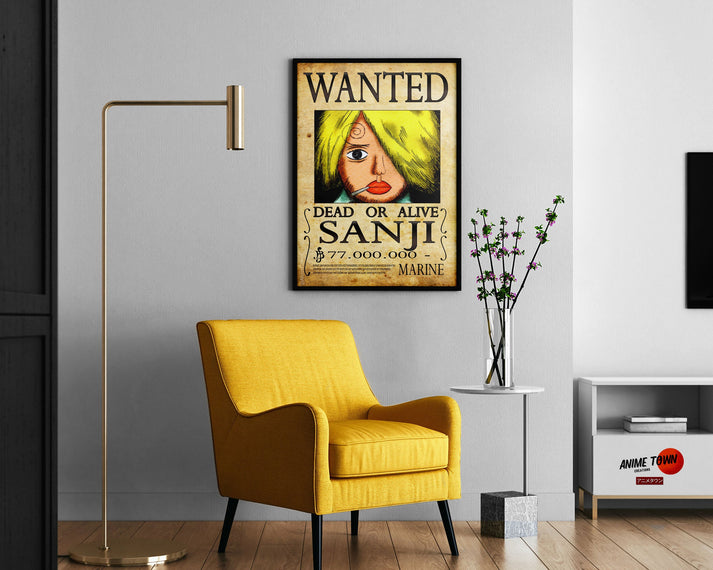 One Piece Sanji Wanted Poster Poster – Anime Town Creations