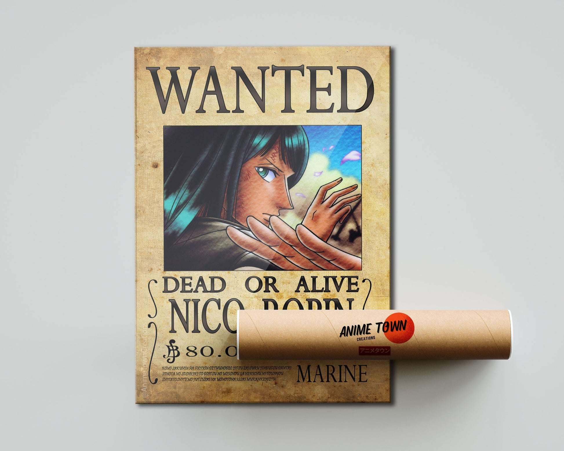 Anime Town Creations Poster One Piece Nico Wanted Poster 5" x 7" Home Goods - Anime One Piece Poster