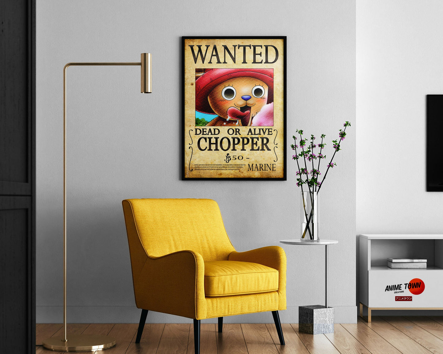 Anime Town Creations Poster One Piece Chopper Wanted Poster 11" x 17" Home Goods - Anime One Piece Poster