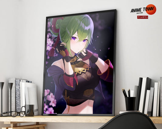 Anime Town Creations Poster Genshin Impact Kuki Shinobu 5" x 7" Home Goods - Anime Genshin Impact Poster