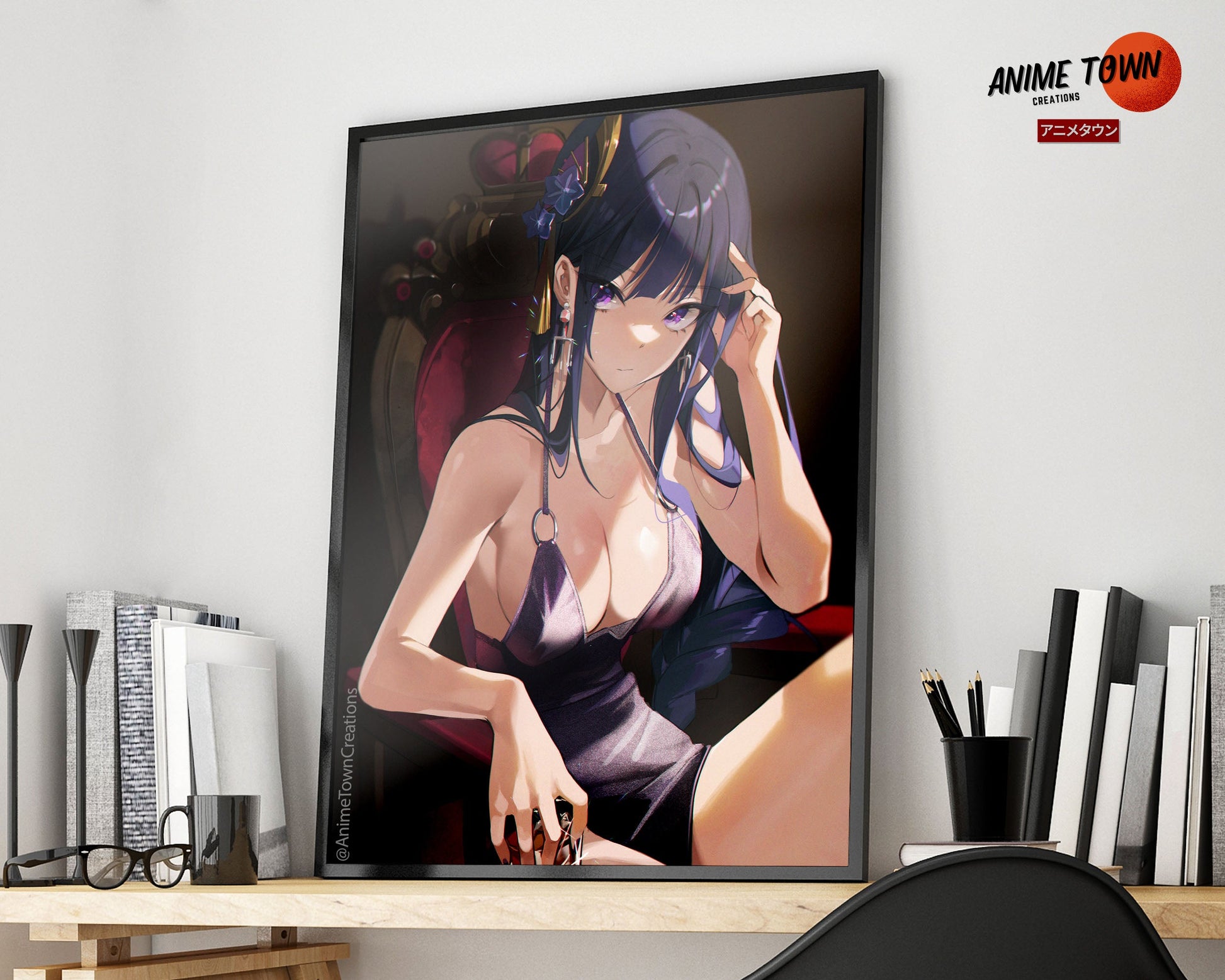 Anime Town Creations Poster Genshin Impact Raiden Shogun 5" x 7" Home Goods - Anime Genshin Impact Poster
