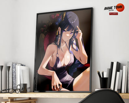 Anime Town Creations Poster Genshin Impact Raiden Shogun 5" x 7" Home Goods - Anime Genshin Impact Poster
