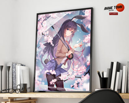 Anime Town Creations Poster Bunny Girl Senpai Mai Sakurajima School Girl 11" x 17" Home Goods - Anime Rascal Does Not Dream of Bunny Girl Senpai Poster