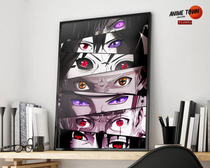 Anime Town Creations Poster Naruto Eyes 5" x 7" Home Goods - Anime Naruto Poster