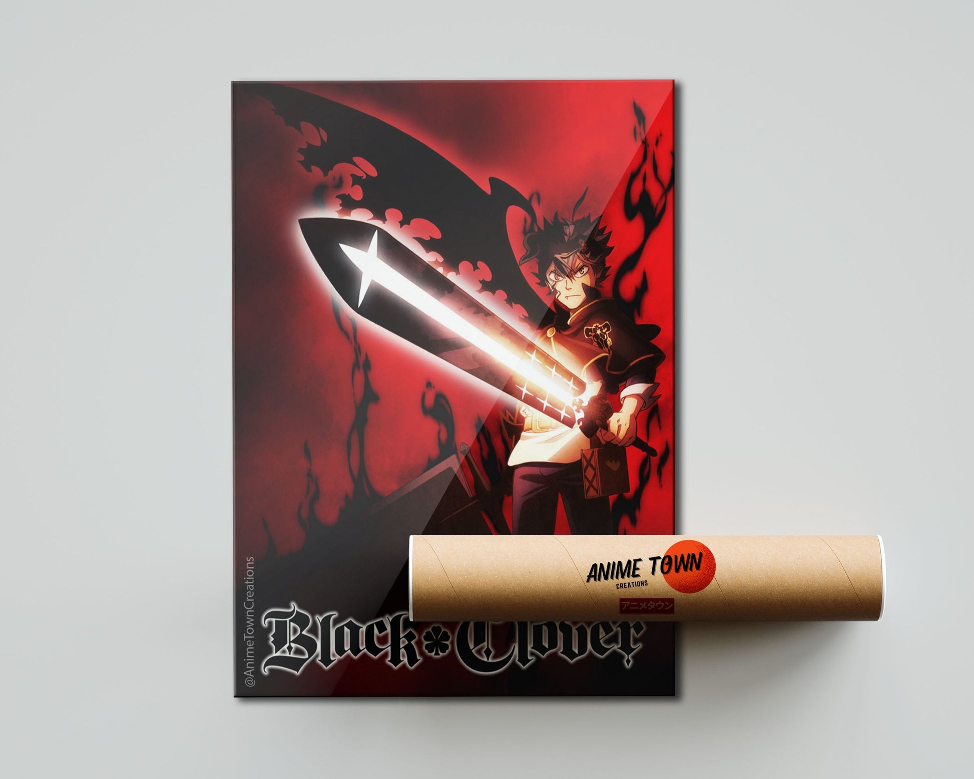 Anime Town Creations Poster Black Clover Asta Red 5" x 7" Home Goods - Anime Black Clover Poster