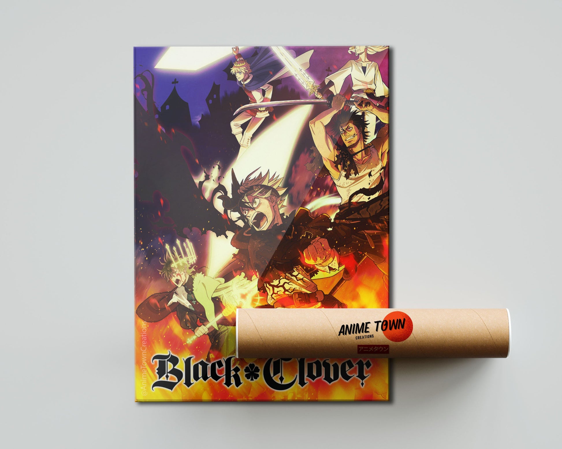 Anime Town Creations Poster Black Clover Flames 5" x 7" Home Goods - Anime Black Clover Poster