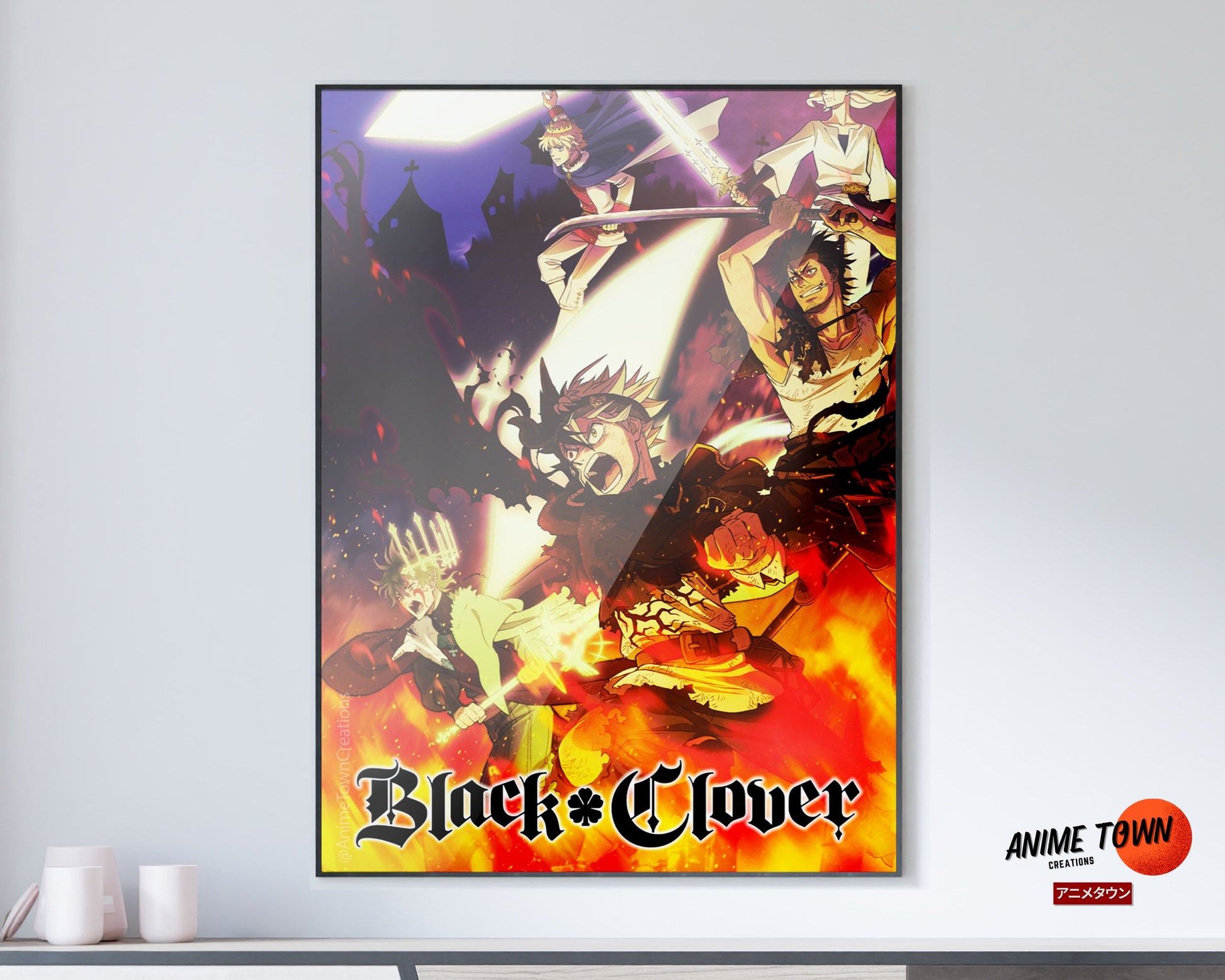 Anime Town Creations Poster Black Clover Flames 5" x 7" Home Goods - Anime Black Clover Poster