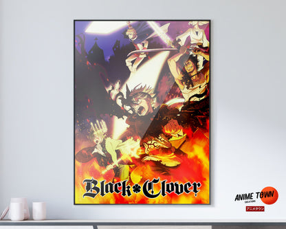 Anime Town Creations Poster Black Clover Flames 11" x 17" Home Goods - Anime Black Clover Poster