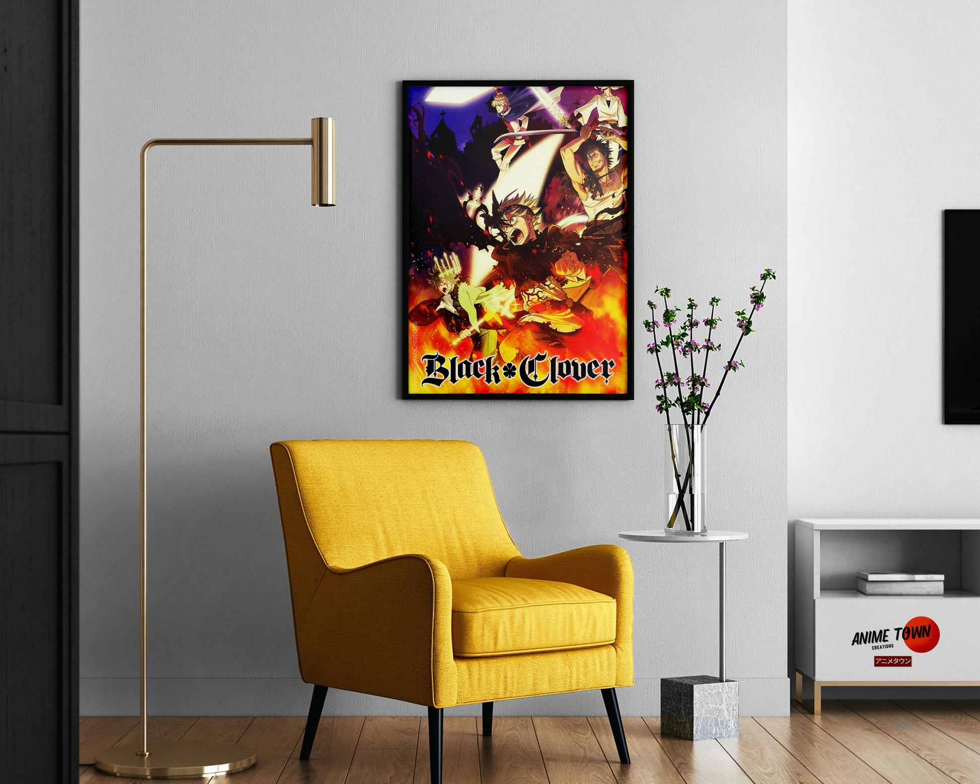 Anime Town Creations Poster Black Clover Flames 11" x 17" Home Goods - Anime Black Clover Poster