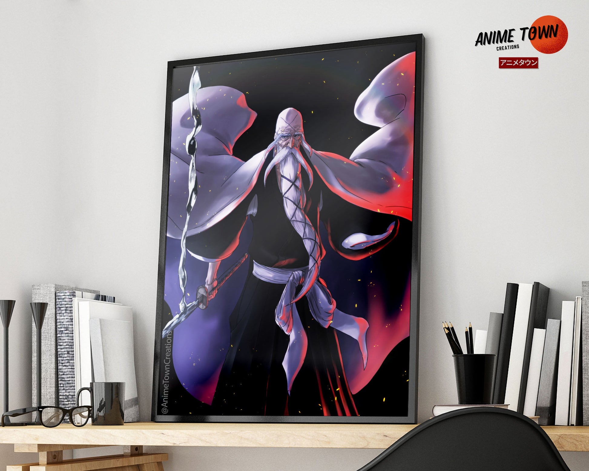 Anime Town Creations Poster Bleach Yamamoto 11" x 17" Home Goods - Anime Bleach Poster