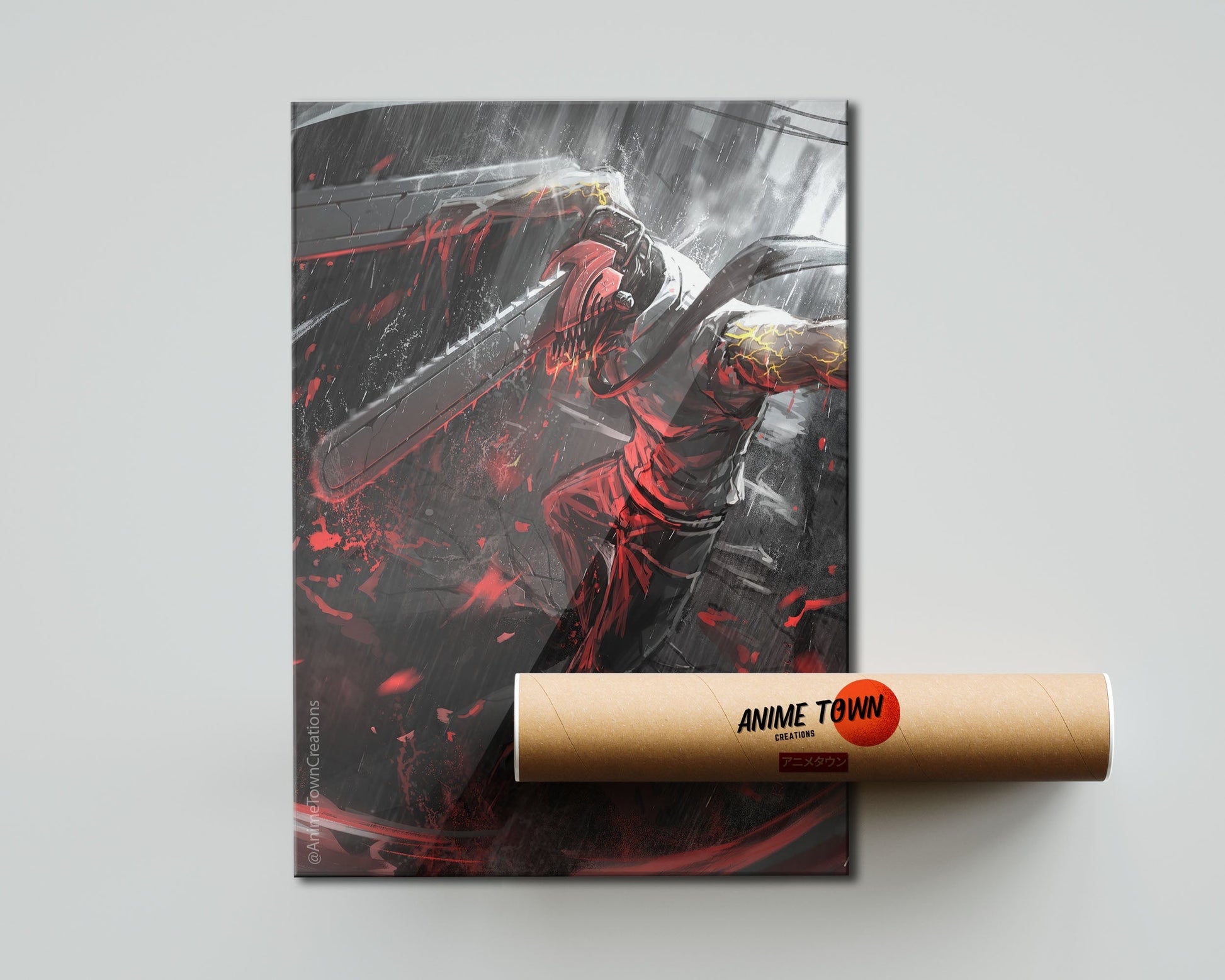 Anime Town Creations Poster Chainsaw Man Denji Hybrid 5" x 7" Home Goods - Anime Chainsaw Man Poster