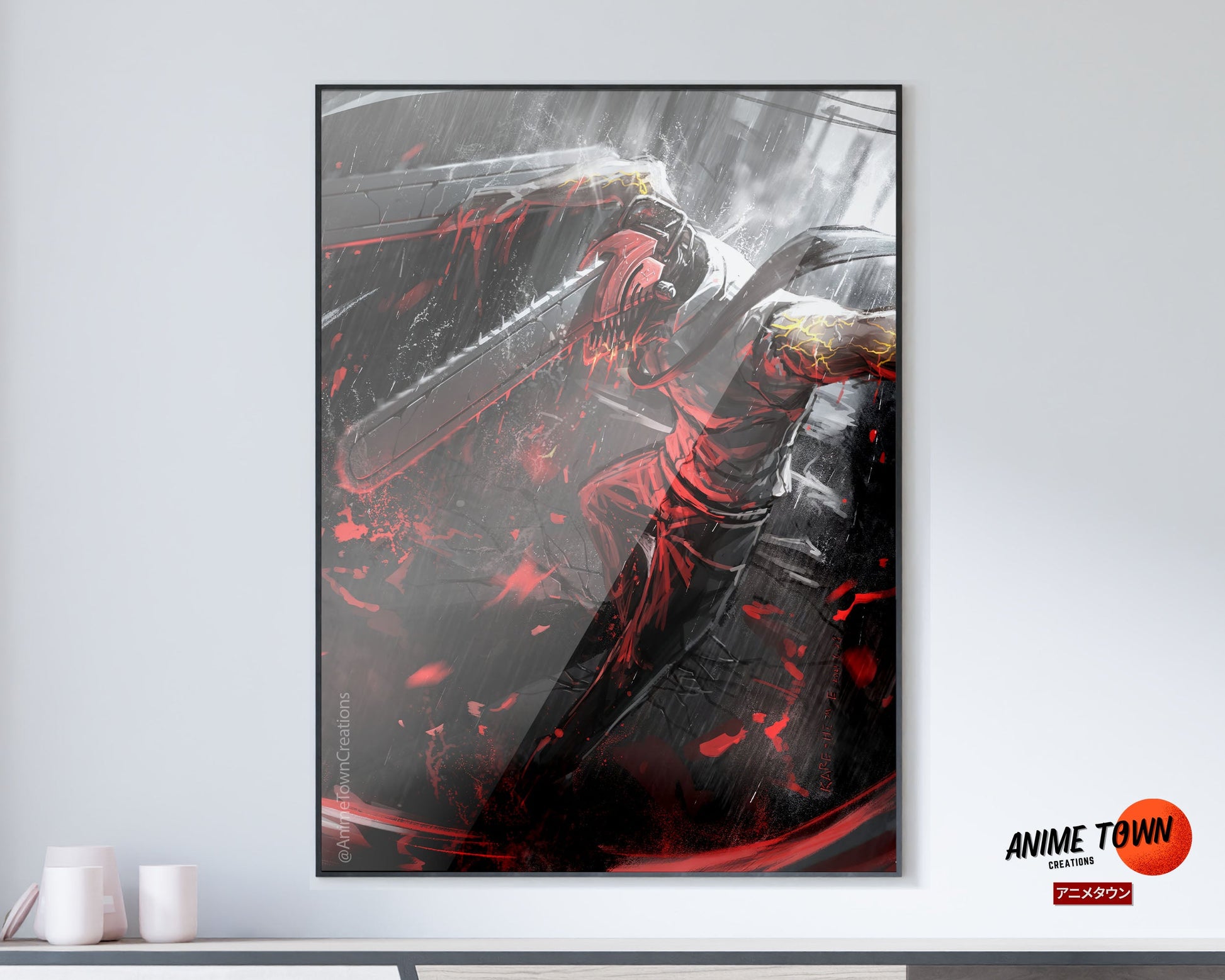 Anime Town Creations Poster Chainsaw Man Denji Hybrid 5" x 7" Home Goods - Anime Chainsaw Man Poster