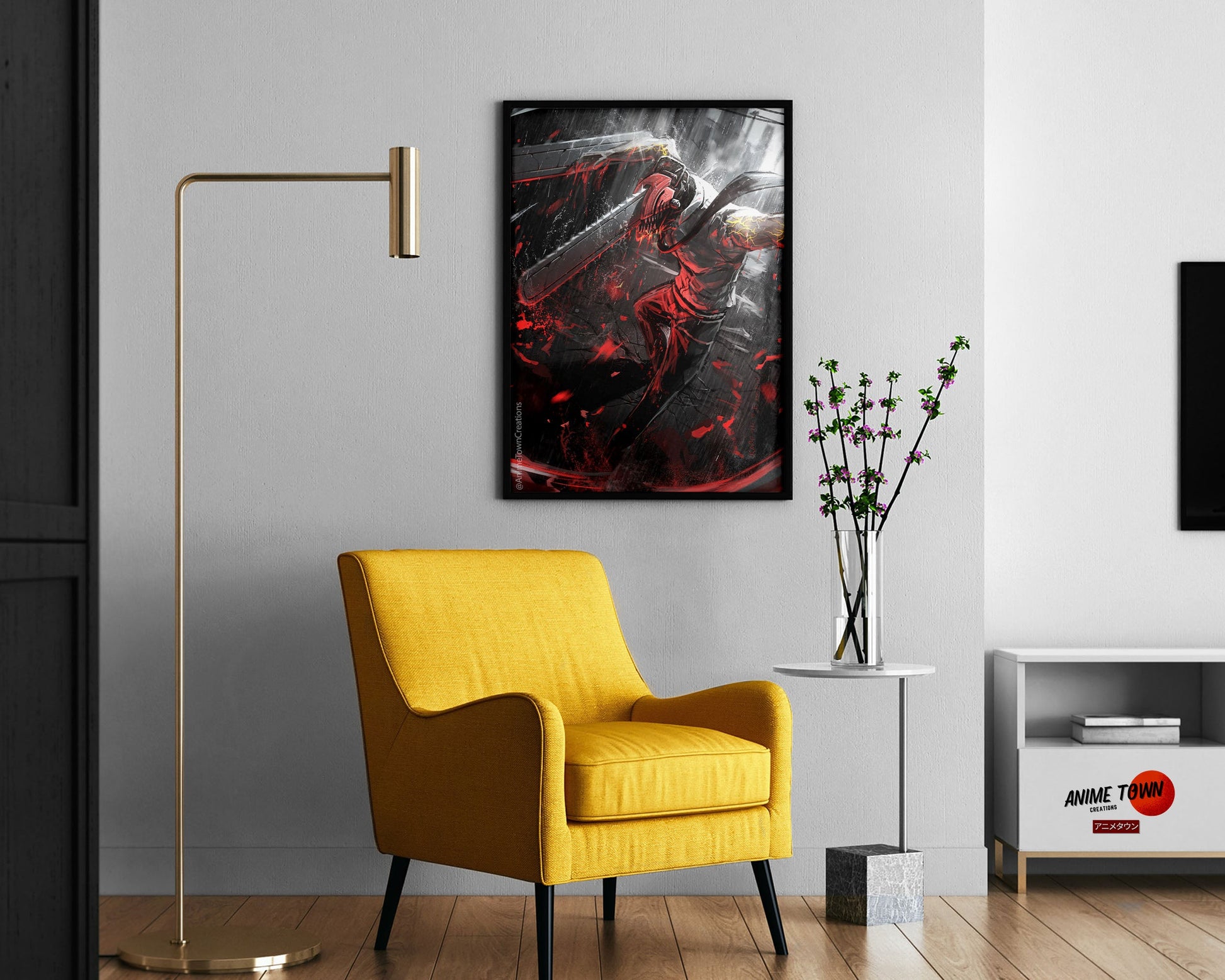 Anime Town Creations Poster Chainsaw Man Denji Hybrid 11" x 17" Home Goods - Anime Chainsaw Man Poster