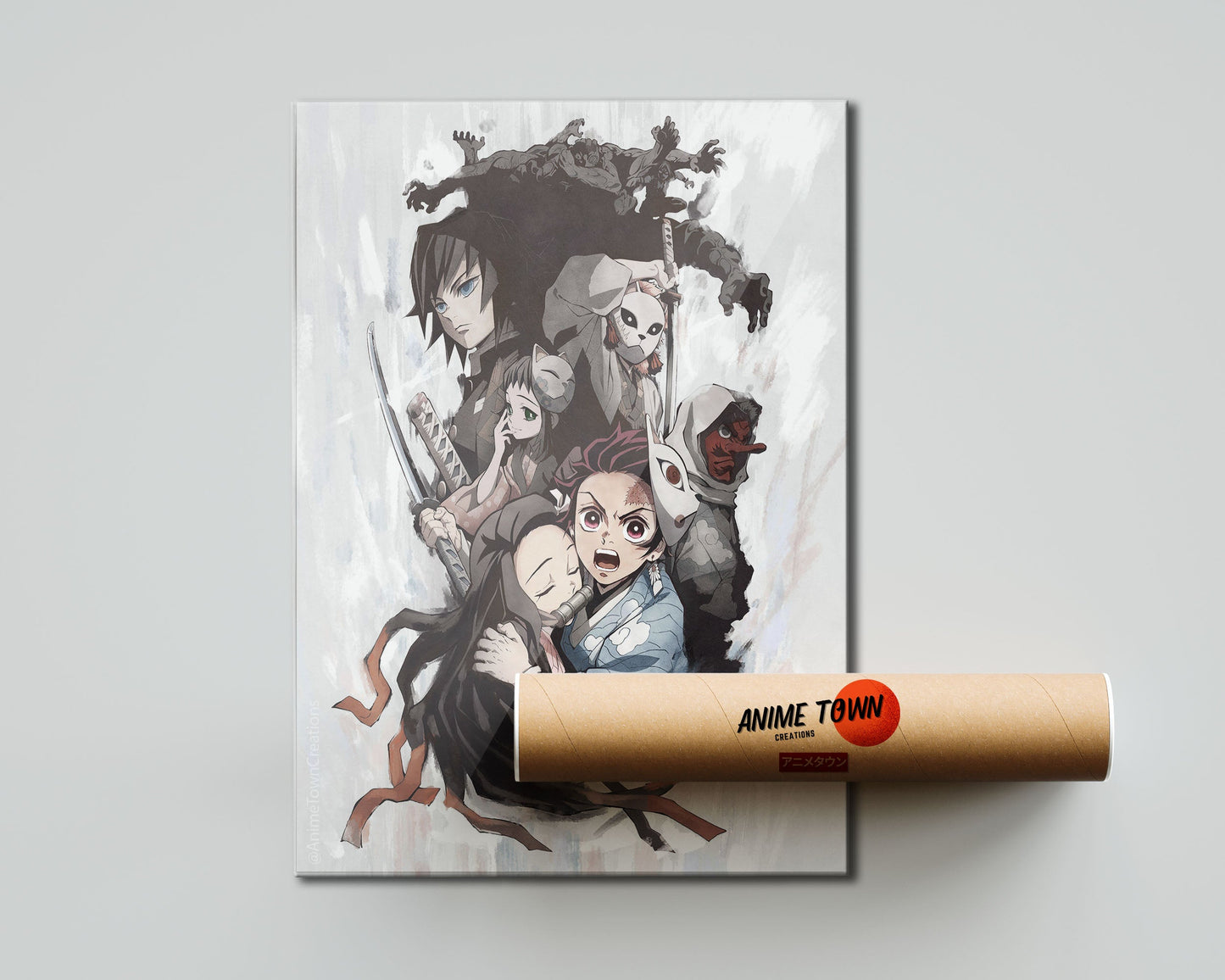 Anime Town Creations Poster Demon Slayer Cover 5" x 7" Home Goods - Anime Demon Slayer Poster