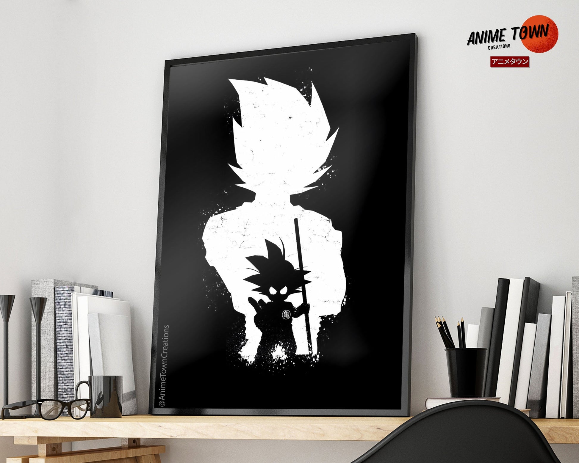 Anime Town Creations Poster Dragon Ball Goku Minimalist Black 11" x 17" Home Goods - Anime Dragon Ball Poster