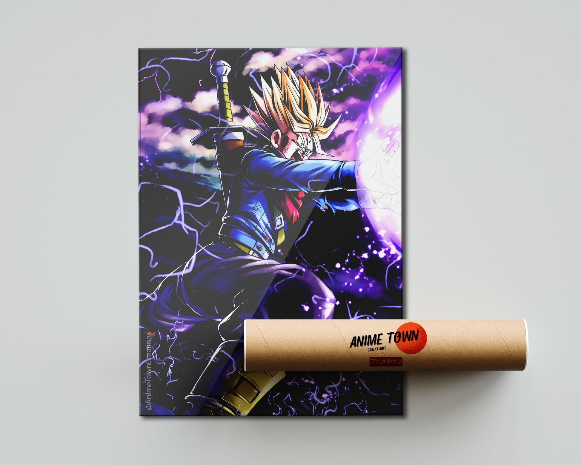 Anime Town Creations Poster Dragon Ball Trunks Blast 5" x 7" Home Goods - Anime Dragon Ball Poster