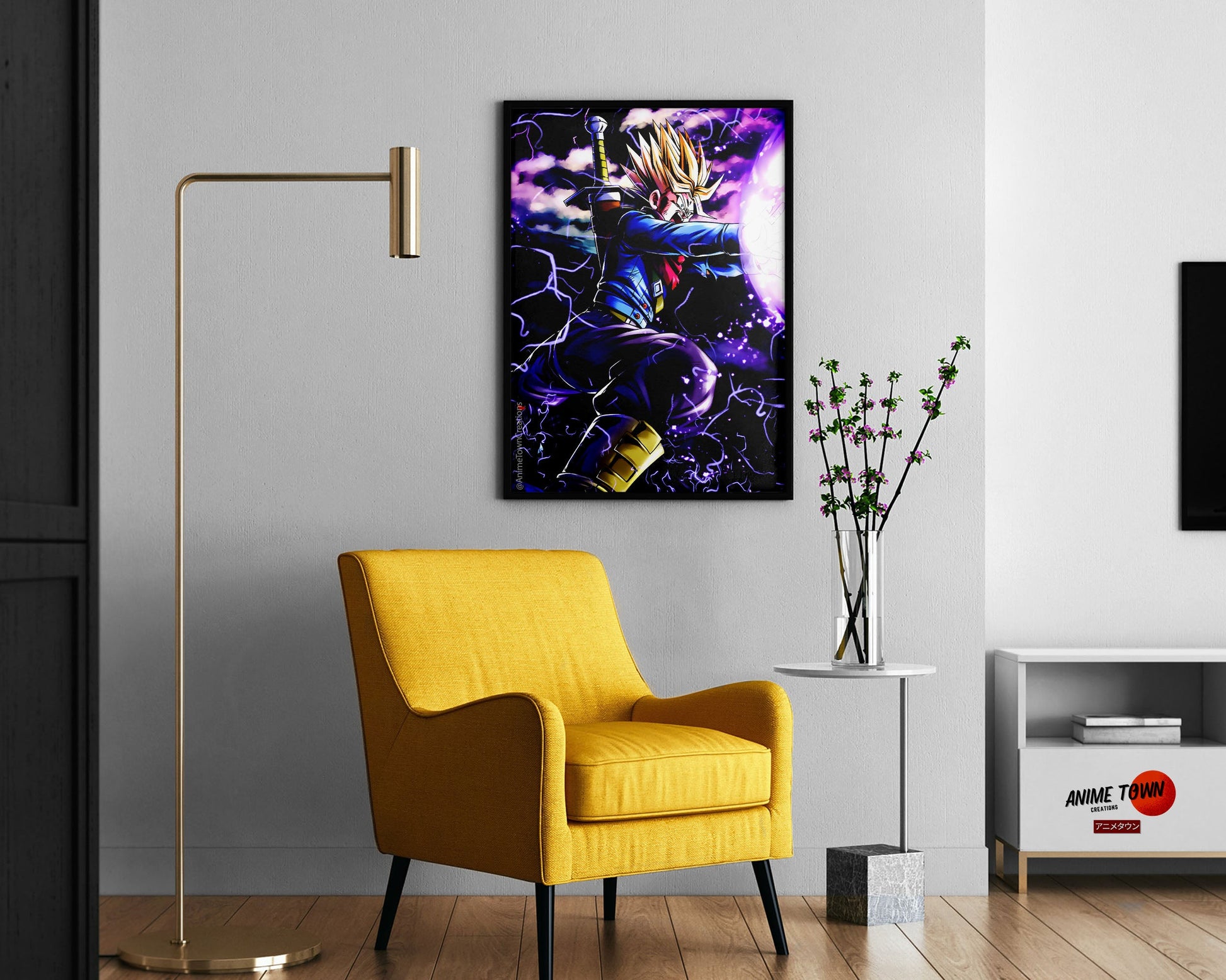 Anime Town Creations Poster Dragon Ball Trunks Blast 11" x 17" Home Goods - Anime Dragon Ball Poster