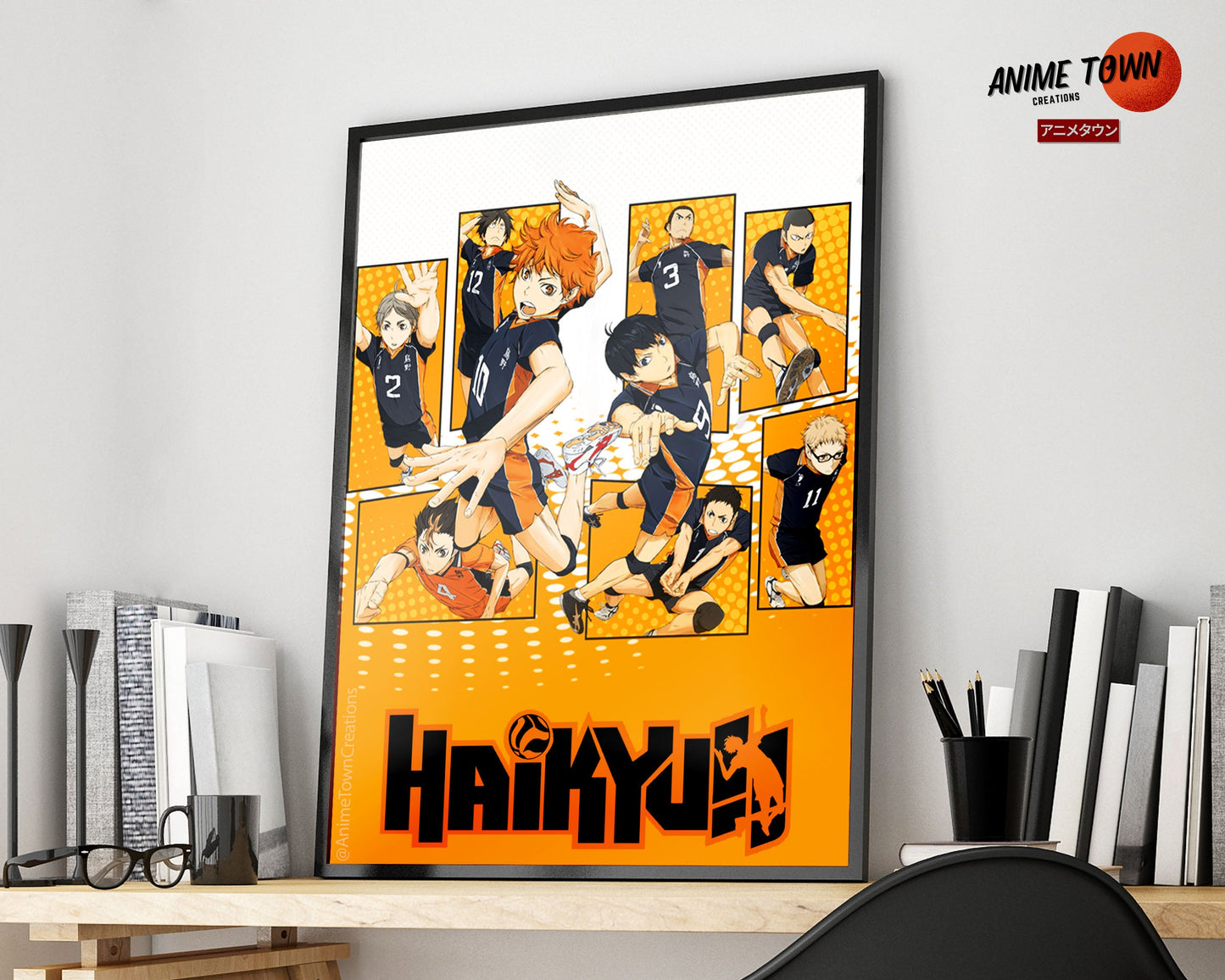 Anime Town Creations Poster Haikyuu Minimalist Orange 11" x 17" Home Goods - Anime Haikyuu Poster