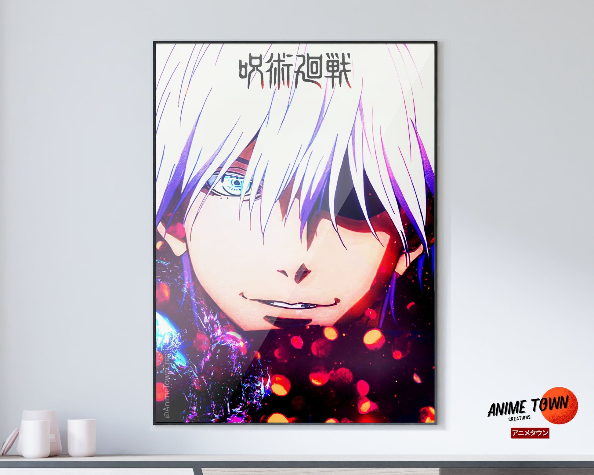 Anime Town Creations Poster Jujutsu Kaisen Gojo Six Eyes 5" x 7" Home Goods - Anime Jujutsu Kaisen Poster
