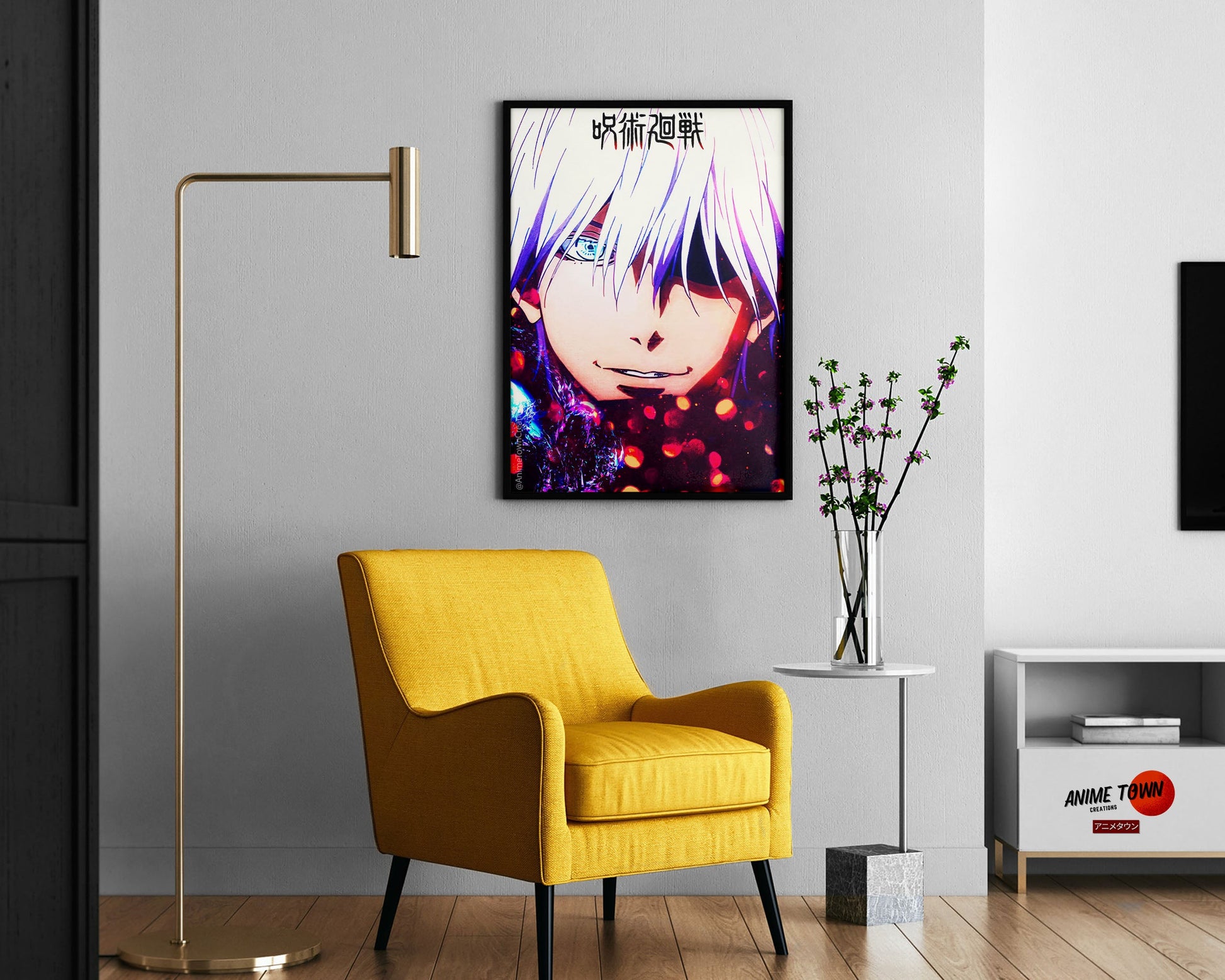 Anime Town Creations Poster Jujutsu Kaisen Gojo Six Eyes 11" x 17" Home Goods - Anime Jujutsu Kaisen Poster