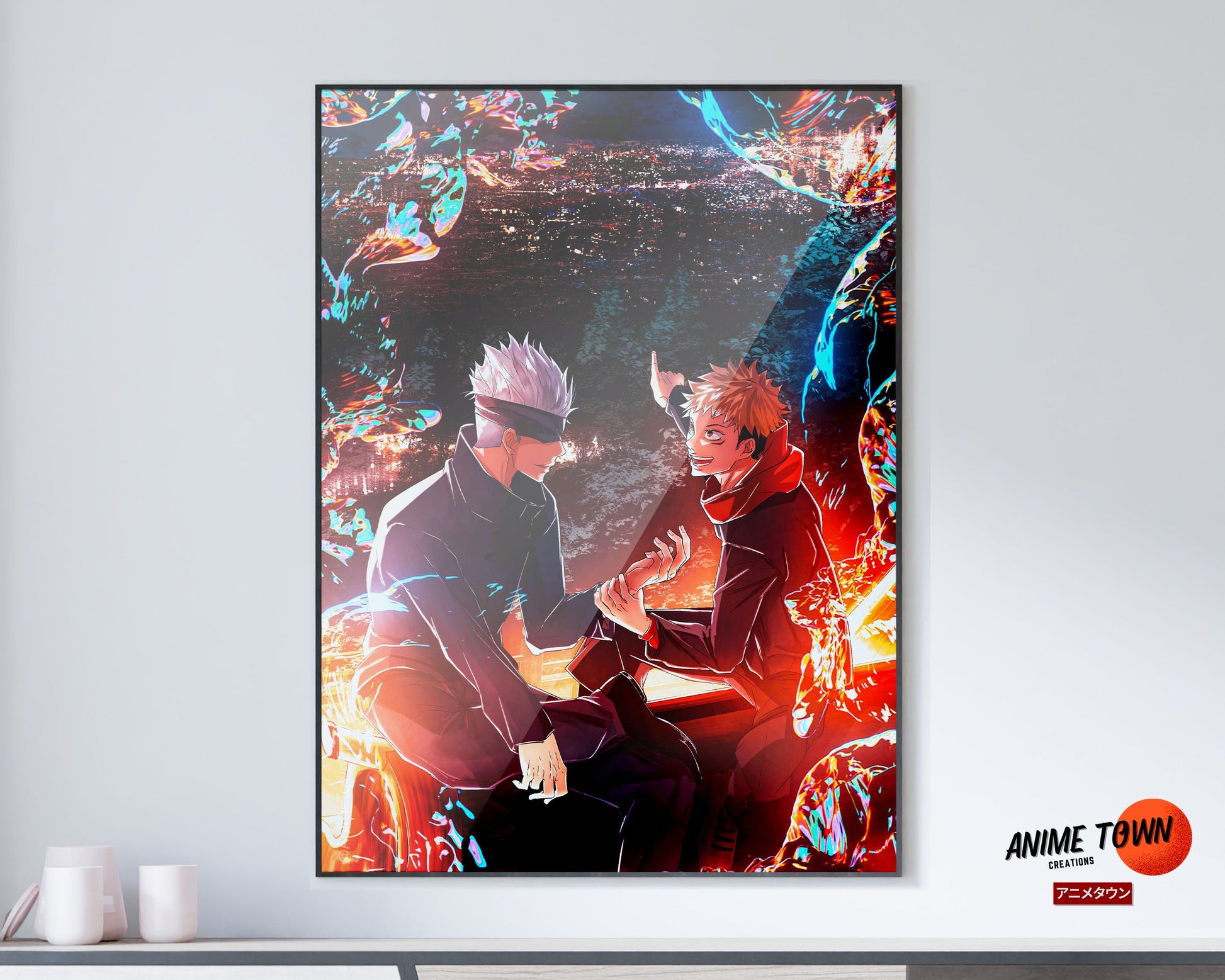 Anime Town Creations Poster Jujutsu Kaisen Yuji and Satoru 5" x 7" Home Goods - Anime Jujutsu Kaisen Poster