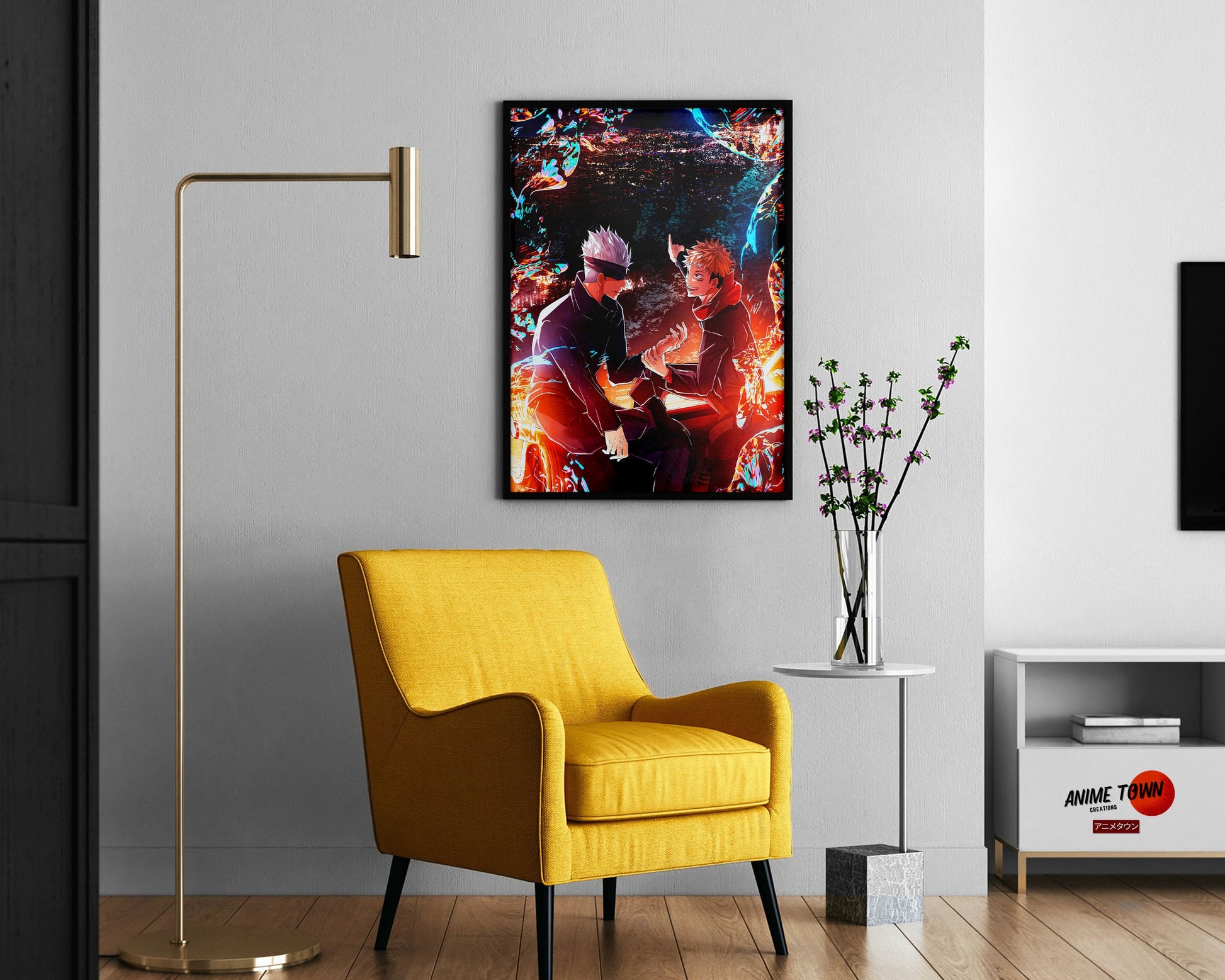Anime Town Creations Poster Jujutsu Kaisen Yuji and Satoru 11" x 17" Home Goods - Anime Jujutsu Kaisen Poster