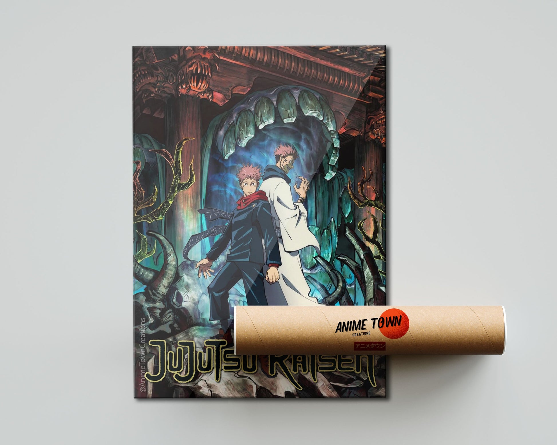 Anime Town Creations Poster Jujutsu Kaisen Yuji vs Sukuna 5" x 7" Home Goods - Anime Jujutsu Kaisen Poster